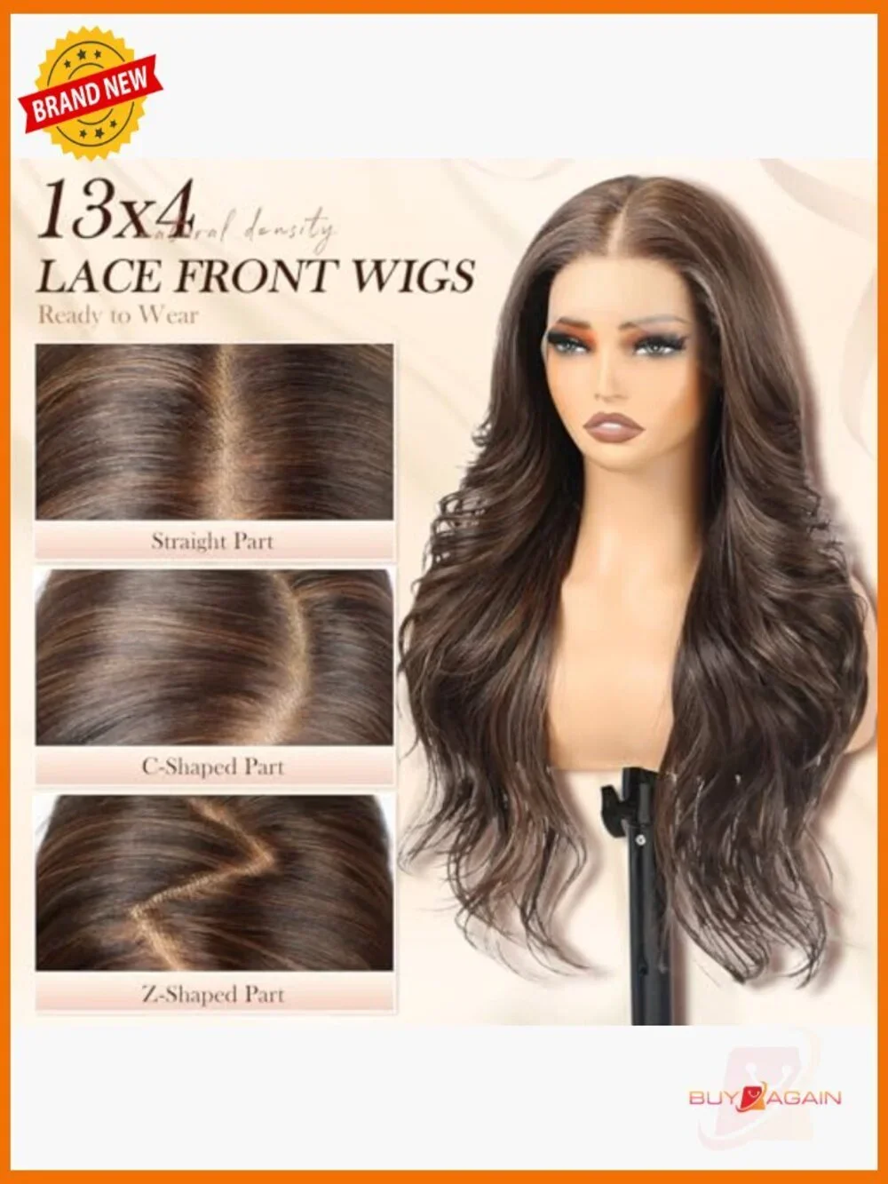 26 Inch Lace Front Wig 13x4 HD Lace Glueless Pre-Plucked Hairline Layered Wave